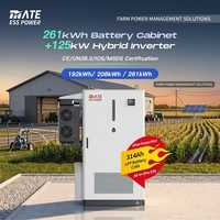 Système de Stockage d'Énergie Haute Tension 125kW 261kWh, Armoire ESS Extérieure à Refroidissement Liquide, Batterie LiFePO4 314Ah, Onduleur CE pour Ferme