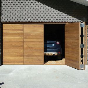Usa Standard 8x7 Porte de <span class=keywords><strong>garage</strong></span> électrique automatique Panneau isolé en bois Grain couleur Pliage Portes de <span class=keywords><strong>garage</strong></span> en bois pour maisons modernes - Product Image 4