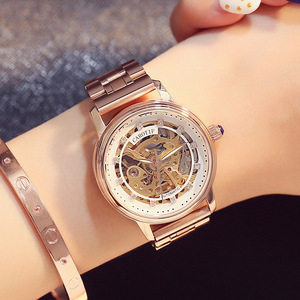 Reloj Mecánico CAROTIF <span class=keywords><strong>1008</strong></span> para Mujer, Personalizable, con Correa de Cuero Ecológico, Tourbillon, Esqueleto, Bajo MOQ, Estilo Casual y de Negocios - Product Image 6