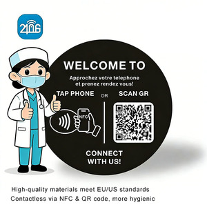 Tag NFC per Recensioni Google <span class=keywords><strong>100</strong></span>*100mm - Programmabile per Ristoranti, Hotel, Tavoli, Vetrine (NFC 213 215 216) con Codice QR - Product Image 4