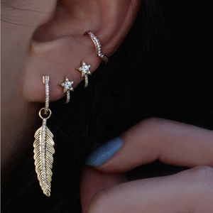 Stock de promoción fábrica personalizar joyería al por mayor de oro pendientes - Product Image 1