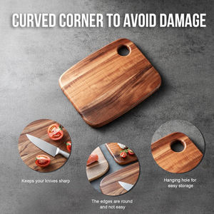 Juego de Tablas de Cortar de Madera de Acacia Premium de 3 Piezas, Madera Maciza de 1.5 cm de Grosor, 18x12, Tablas de Cortar Portátiles para Cocina para Carne o Verduras - Product Image 5