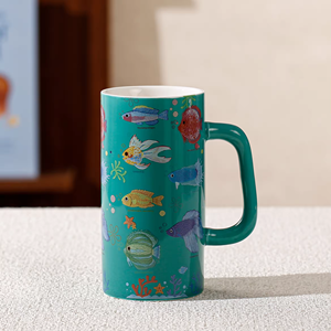 Tasse en céramique <span class=keywords><strong>de</strong></span> 14 oz avec motif <span class=keywords><strong>du</strong></span> <span class=keywords><strong>monde</strong></span> marin, tasse en porcelaine pour bière, thé ou eau, compatible lave-vaisselle - Product Image 1