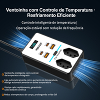 Inversor de 200w para Reventa, 12v 127v, Venta al por Mayor, Dos Tomas Estándar Brasil + 2 USB, Fabricante Original, Personalizable