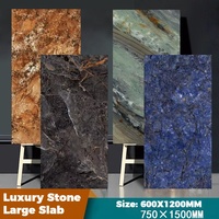 Dalles de carrelage en céramique de porcelaine effet marbre de luxe, brillantes, 60x120cm, 10mm d'épaisseur, résistantes à l'usure pour sols
