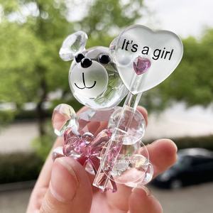 Orsetto in Cristallo, Regalo per Feste di Compleanno, Omaggio per Bambino/a, Rosa e Blu - Product Image 4