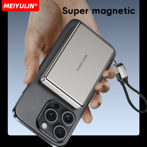 Chất lượng cao 5000m 10000mAh xách tay từ qi2 ngân hàng điện không dây dẫn hiển thị tùy chỉnh siêu mỏng mini Kim Loại trường hợp <span class=keywords><strong>iPhone</strong></span> 15 - Product Image 6