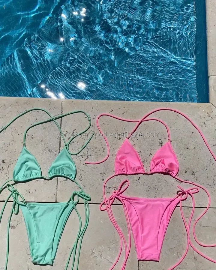 Maillot de bain sexy pour femmes, mini taille, style brésilien, micro string, bandeau, bikini, ensemble deux pièces, vente en gros, 2021