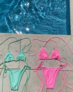 ขายส่ง2021ผู้หญิงเล็กๆบิกินี่ Micro ชุดว่ายน้ำชุดว่ายน้ำเซ็กซี่ Mini ขนาดบราซิล Micro String Thong Bandeau บิกินี่