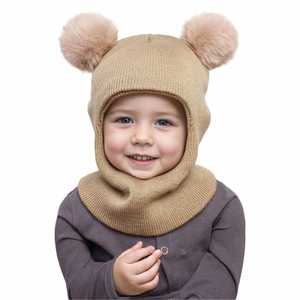 Gorros de Invierno para Niños, Gorro de Punto con Diseño de Oso de Dibujos Animados, Gorro de Invierno Grueso con Bufanda y Orejeras, Conjunto de Gorro Cálido para Niños - Product Image 4