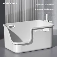 Bac à litière moderne en PP de 10kg avec un design facile à nettoyer Bac à litière en plastique Top Open 20L Inner Space Kitty