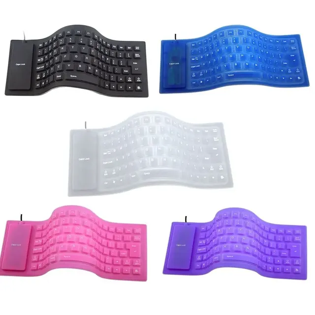 85 Keys Portable Mini USB Keyboard Gaming Keyboard Tablet Soft Silicone Flexible Waterproof Laptop Wired USB Type a