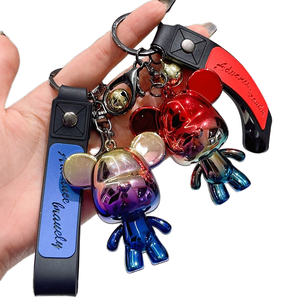 Cartoon Resin Chameleon Bear Keychain Cute Trend Fashion Car Key Chain Couple Bag Pendant