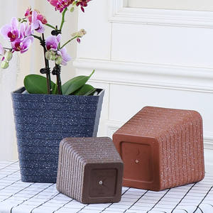 Maceta Cuadrada <span class=keywords><strong>de</strong></span> Plástico Grueso Imitación <span class=keywords><strong>Piedra</strong></span>, Juego <span class=keywords><strong>de</strong></span> <span class=keywords><strong>Macetas</strong></span> en Escalera para Balcón o Escritorio - Product Image 5