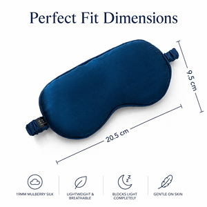 19Mm 100% Mulberry Silk Eye Mask Super Soft Smooth Breathable Anti-Wrinkle Sleeping Blindfold for Travel Night Sleep - Product Image 4