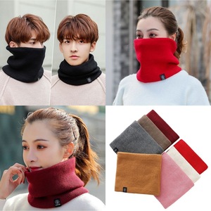 Winter Fleece Lined Thick <b>Neck</b> <b>Warmer</b> Unisex Double Layer Solid Color For Outdoor Sports Cycling Cold Protection - Product Image 4
