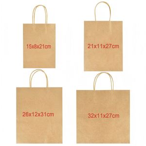 ถุงกระดาษคราฟท์สีน้ำตาลขายส่ง แบบคลาสสิก มีหูหิ้ว พิมพ์สกรีน รีไซเคิลได้ ใช้แล้วทิ้ง บรรจุภัณฑ์อาหาร โลโก้สั่งทำ ขายดี - Product Image 5