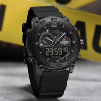 Montre NAVIFORCE 6104, sport, analogique, mode, numérique, quartz, montres-bracelets, double fuseau horaire, affichage étanche, horloge, cadeau pour homme