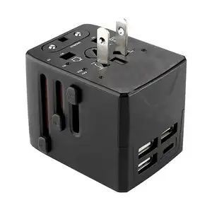 OSWELL terbaru kualitas tinggi Dunia Universal Travel Adapter Plug US AU EU UK soket semua dalam satu perjalanan adaptor dengan 2 USB port