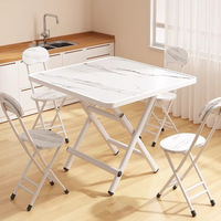 Table pliante portable carrée compacte, gain de place pour petit appartement, balcon, cuisine, salle à manger, utilisation intérieure et extérieure