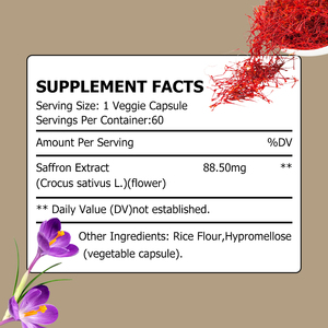 High Quality Natural Appetite Suppressant Capsules with Saffron Extract Weight Loss Support Realigns appetite barrier Capsules - Product Image 2