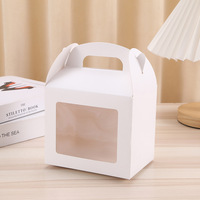 Boîte cadeau en papier kraft de taille personnalisable avec fenêtre transparente en PVC et poignée en corde pour l'emballage de tasses en céramique