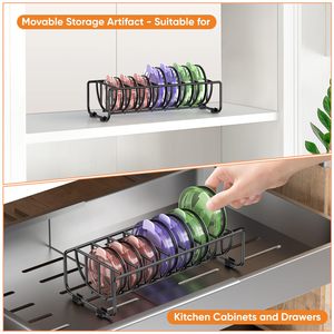 Gobelet couvercle organisateur tasse couvercle support bouteille d'eau couvercle organisateur pour armoires de cuisine gain de place stockage de tasse horizontale - Product Image 6