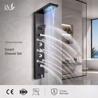 Système de douche mural LED de luxe en SUS304 avec jets de pluie et de massage, mitigeur de douche pour projets hôteliers, vente en gros
