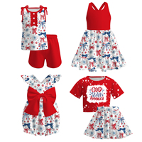 Enfant en bas âge filles robe pour l'été 4 juillet bébé enfants arc imprimé sans manches dos nu Spaghetti sanglé robe lambrissée lait soie ODM