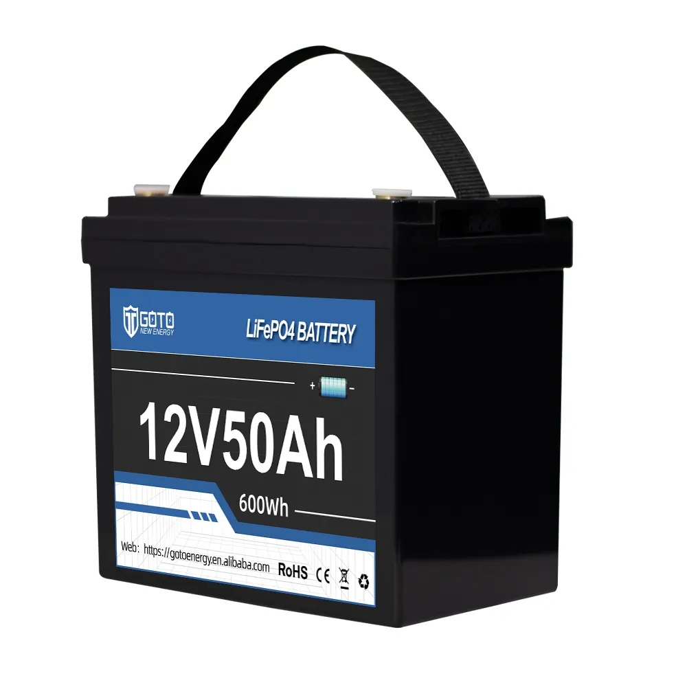 Baterai lithium ion bms lifepo4 12V 50Ah penyimpanan paket baterai baterai baterai lithium surya untuk sistem surya penyimpanan energi rumah mobil EV