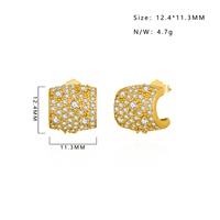 Boucles d'oreilles tendance pour femmes, nouveau design géométrique rond, zircone cubique, plaqué argent 925, clous en CZ pour bijoux de mariage