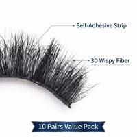 10 Pasang Bulu Mata Sintetis Mink Model Cat Eye Mengembang Tipis Berbulu Lembut Kotak Pink Grosir untuk Wanita Pemakaian Sehari-hari Riasan