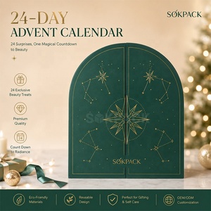 Boîte cadeau <span class=keywords><strong>calendrier</strong></span> <span class=keywords><strong>de</strong></span> l'Avent personnalisée 24 jours, emballage rigide magnétique en forme d'arche avec tiroir pour coffret surprise <span class=keywords><strong>de</strong></span> beauté compte à rebours <span class=keywords><strong>de</strong></span> Noël - Product Image 3