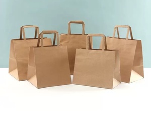 Bolsa de Papel Kraft para Llevar Comida con Asas Planas para Compras - Product Image 5