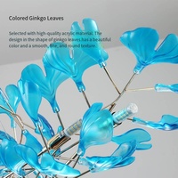 Lustre linéaire moderne en forme de feuille de Ginkgo pour restaurant, café, bar, comptoir, villa, décoration, lampe suspendue
