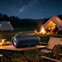 Enceinte Bluetooth RGB d'extérieur, enceinte colonne portable étanche avec micro pour fêtes et maison