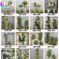 Fleurs en soie blanches et vertes pour événements, décorations de réception de mariage, fournitures d'arrangements floraux pour fêtes d'anniversaire, vente chaude LED