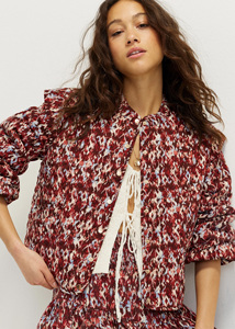 Ensemble veste <span class=keywords><strong>et</strong></span> jupe matelassée imprimée sur mesure pour femmes - Ensemble de costume de bureau à épaules bouffantes, directement de l'usine chinoise pour la vente en gros OEM/ODM - Product Image 4