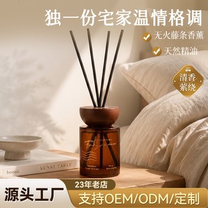 Home Fragrance Reed Diffuser 100Ml Amber Glass Long Lasting Aroma For Bedroom Hotel Bathroom - Product Image 5