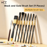 Ensemble de pinceaux de peinture en nylon de qualité supérieure, manche en bois, pinceaux d'art pour artistes, étudiants et peinture amateur