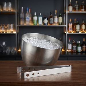 <b>Ice</b> Bowl with Tong Stainless Steel Wine champagne Beer <b>Cooler</b> <b>Ice</b> Bucket Bowl with <b>Ice</b> Tong at Wholesale Price - Product Image 4