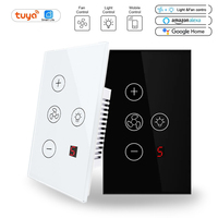 Nuevo Interruptor de Ventilador y Luz Wi-Fi COMANS, Lámpara de Techo Inteligente, Ventilador Inalámbrico para el Hogar, Panel Táctil de Vidrio Moderno