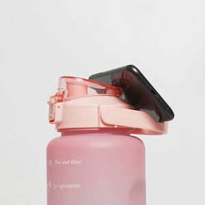 Botella de agua de gran capacidad, 2000ml, escala de tiempo, taza espacial, tapa emergente portátil para exteriores, taza de agua de Color progresivo pintada con aerosol - Product Image 3