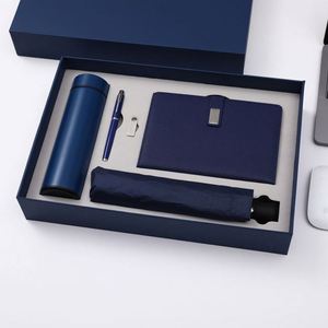 Coffret Cadeau Haut de Gamme pour Ordinateur Portable : Clé USB 16 Go, Bouteille d'Eau 500 ml, Parapluie, Logo Personnalisable A5, Cuir PU, Couture Filée – En Stock - Product Image 1