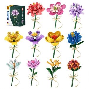 Mini Bloques de Construcción de Plástico ABS, Juego Educativo de Modelos, Juguete Creativo, Decoración de Jardín, Ramo de Flores, Girasol, Ensamblaje - Product Image 6