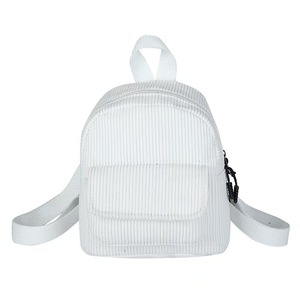 Wholesale Women's Corduroy Solid Color Portable Minimalist Small Square Backpack Custom Designer <b>Bag</b> for Women - Product Image 1