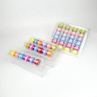 Vente en gros 6 12 24 biscuits Macaron boîte d'emballage en plastique Transparent avec blister