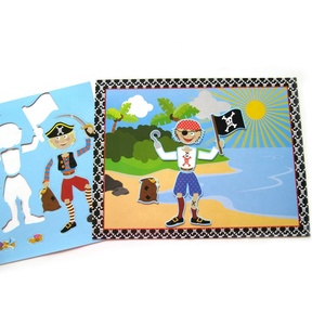 Ruolo di professione pirata personalizzato all'ingrosso carino fai da te vestire istruzione gioca gioco <span class=keywords><strong>Puzzle</strong></span> <span class=keywords><strong>magnetico</strong></span> per bambini - Product Image 6