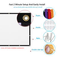 Nouveau Yinzam Écran de Projection Portable Universel 16:9, Écran en Toile Idéal pour Intérieur / Extérieur en Voyage
