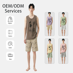 <span class=keywords><strong>Pijamas</strong></span> Sweethoney para <span class=keywords><strong>hombre</strong></span>, <span class=keywords><strong>pijamas</strong></span> 100% de algodón, chaleco sin mangas de <span class=keywords><strong>verano</strong></span>, pantalones cortos largos, diseño de dibujos animados, <span class=keywords><strong>pijamas</strong></span> informales frescos para el hogar - Product Image 1